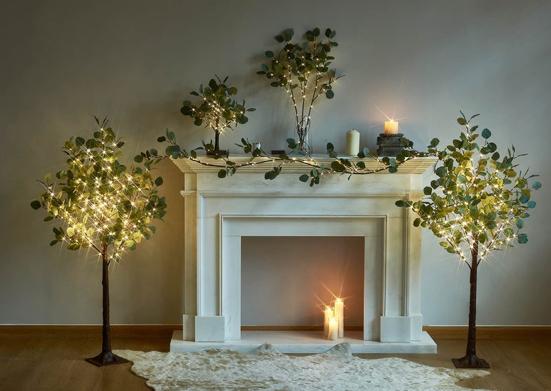 LITBLOOM Lighted Eucalyptus Branches 24IN 36 LED with Timer Battery Operated Lit Artificial Greenery for Wedding Party Home Spring Decoration Indoor Outdoor - Image 2
